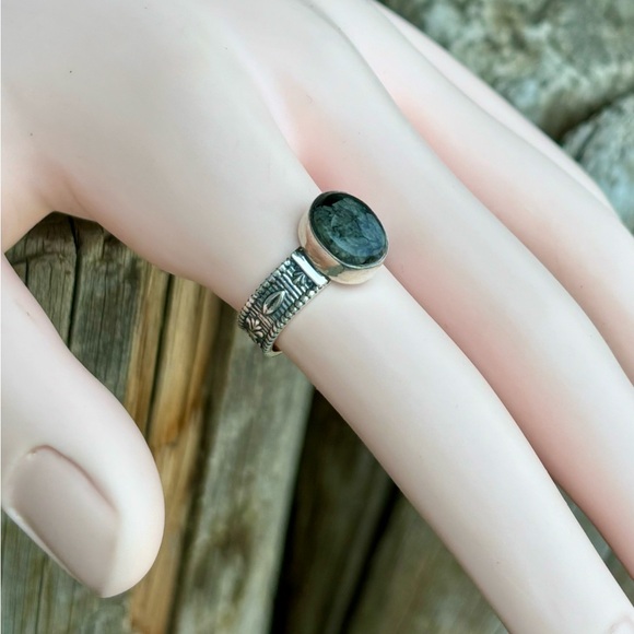 Lianite and solid 925 sterling silver ring - Picture 5 of 13
